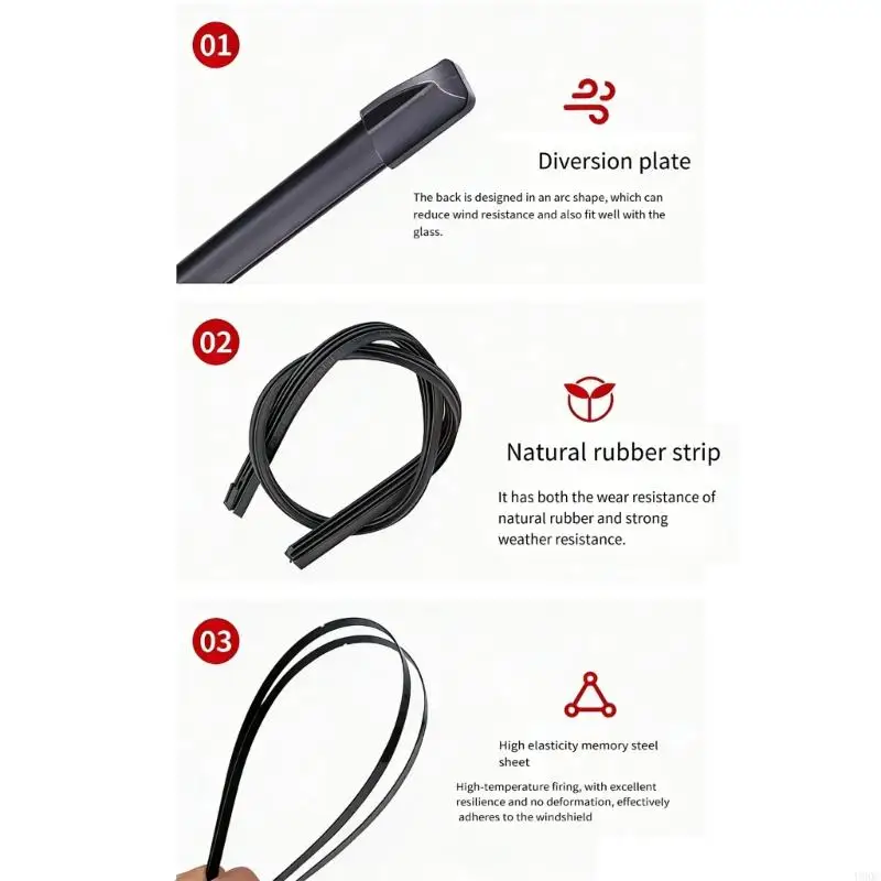 Natural Rubber Car Wiper 26 Inch And 18 Inch For Smooth Quiet Wiping New