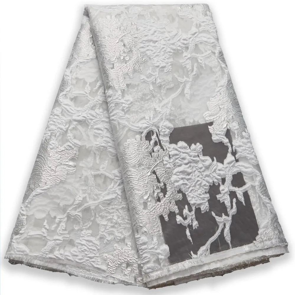

African Lace Fabric 5 Yards, French Embroidery Gilding Mesh Lace Fabric for Wedding Party Sewing