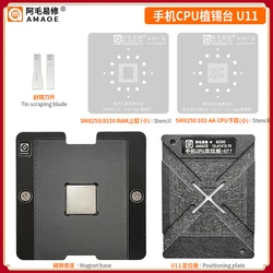 AMAOE SM8250 CPU BGA Reballing 865 U10 U11 Poco X3 Pro SDM8150 Chip Planting Tin Platform Repair Tools  Stencil For Snapdragon