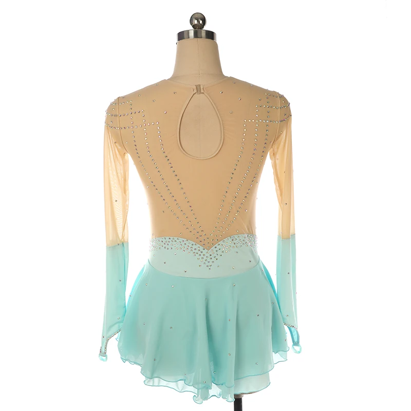 فستان Nasinaya للتزلج على الجليد، تنورة التزلج على الجليد للفتيات والنساء والأطفال، أداء الجمباز باللون الوردي الفاتح #4