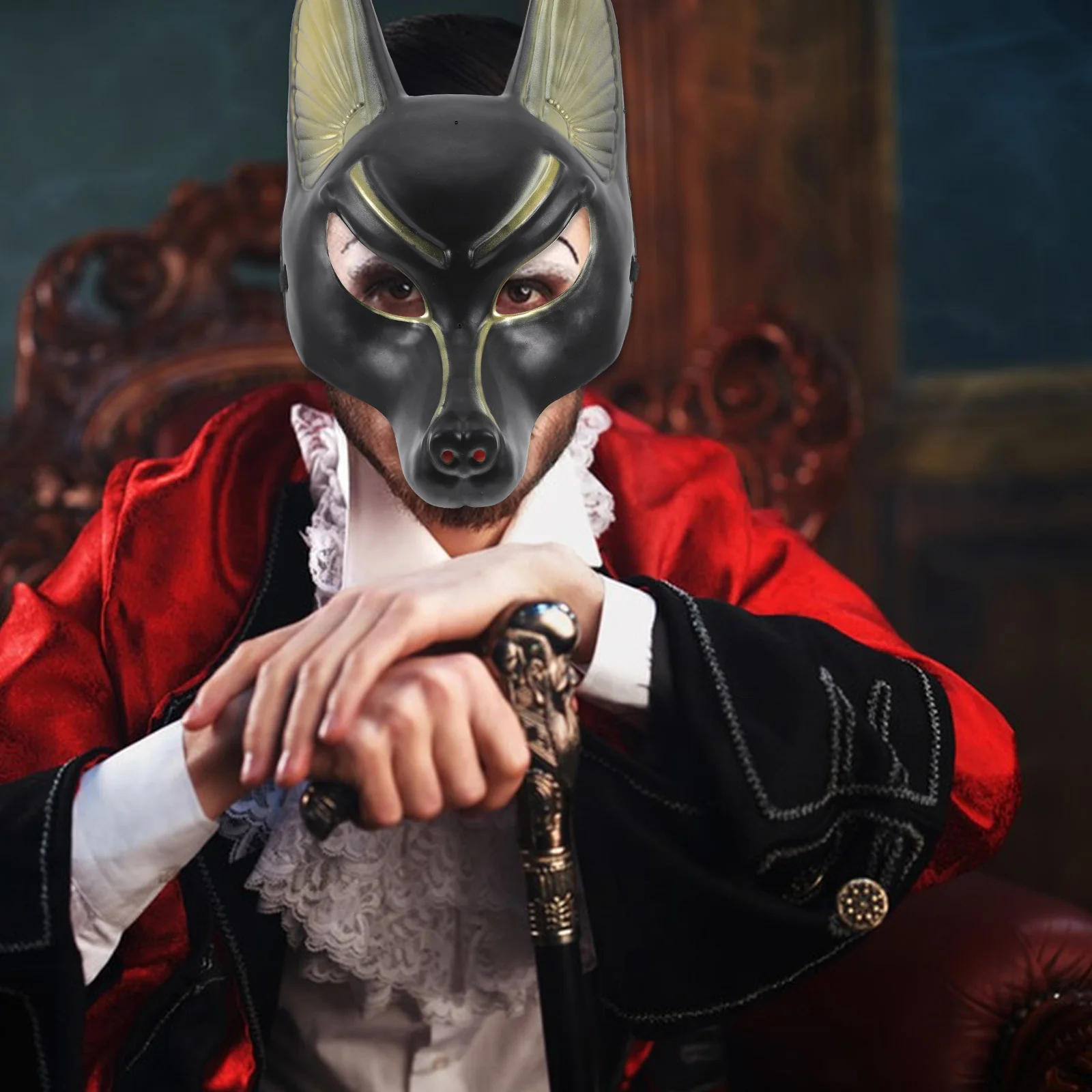 

Anubis Mask Halloween Vintage Plastic Mask Party Cosplay Costume Masquerade Ball Accessory Role Playing Cosplay Props