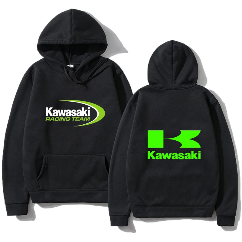 

2024 Spring Casual Men Hoodie Kawasaki Racing Team Demon Claw Pullover Oversized Graphic Sports Tops Breathable Streetwear