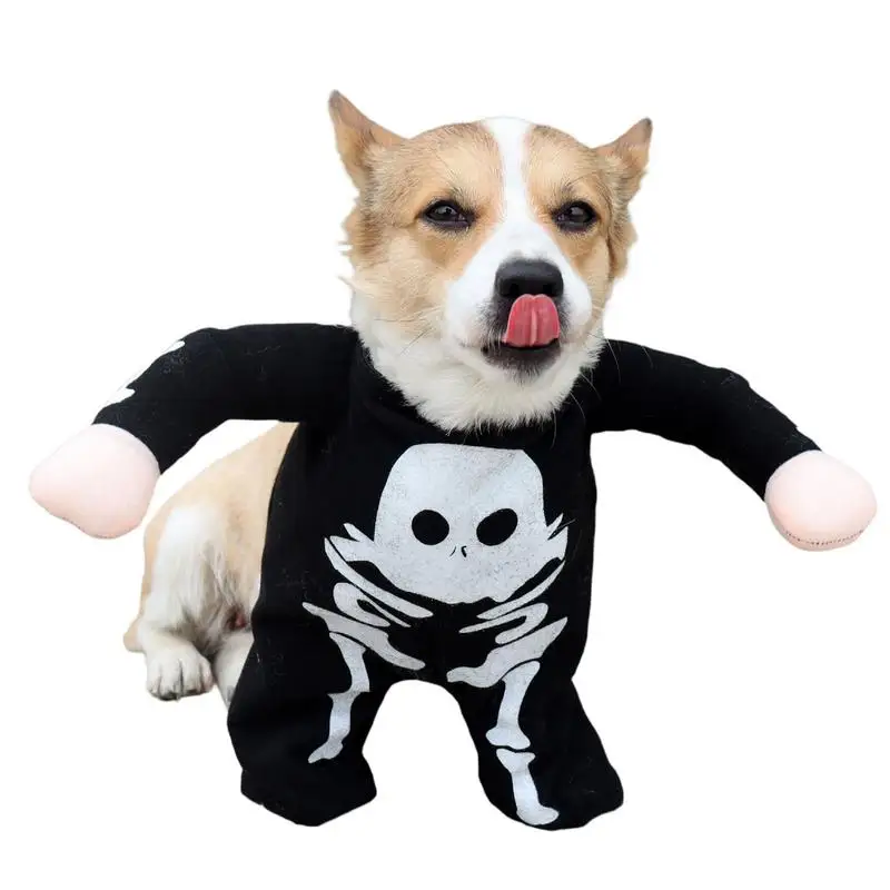 

Skeleton Dog Costume Halloween Costume Dog Glow Dark Skull Clothes Pet Costumes Halloween Dress-up Novelty Dog Outfit Supply
