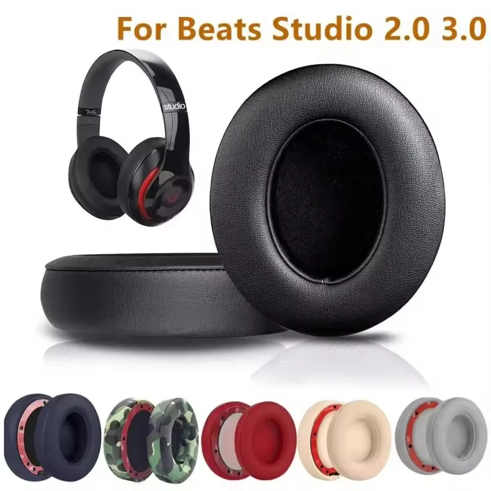 ل Beats Studio 2.0 Studio 3.0 اللاسلكية والسلكية سماعة استبدال بطانة للأذن وسائد بطانة للأذن بروتين الجلود B0500 B0501