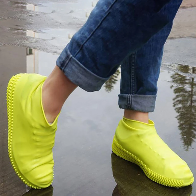 Latex WaterProof Shoe Covers Unisex Shoes Protectors Reusable Non-Slip Rain Boot Overshoes Walking Shoes Accessories