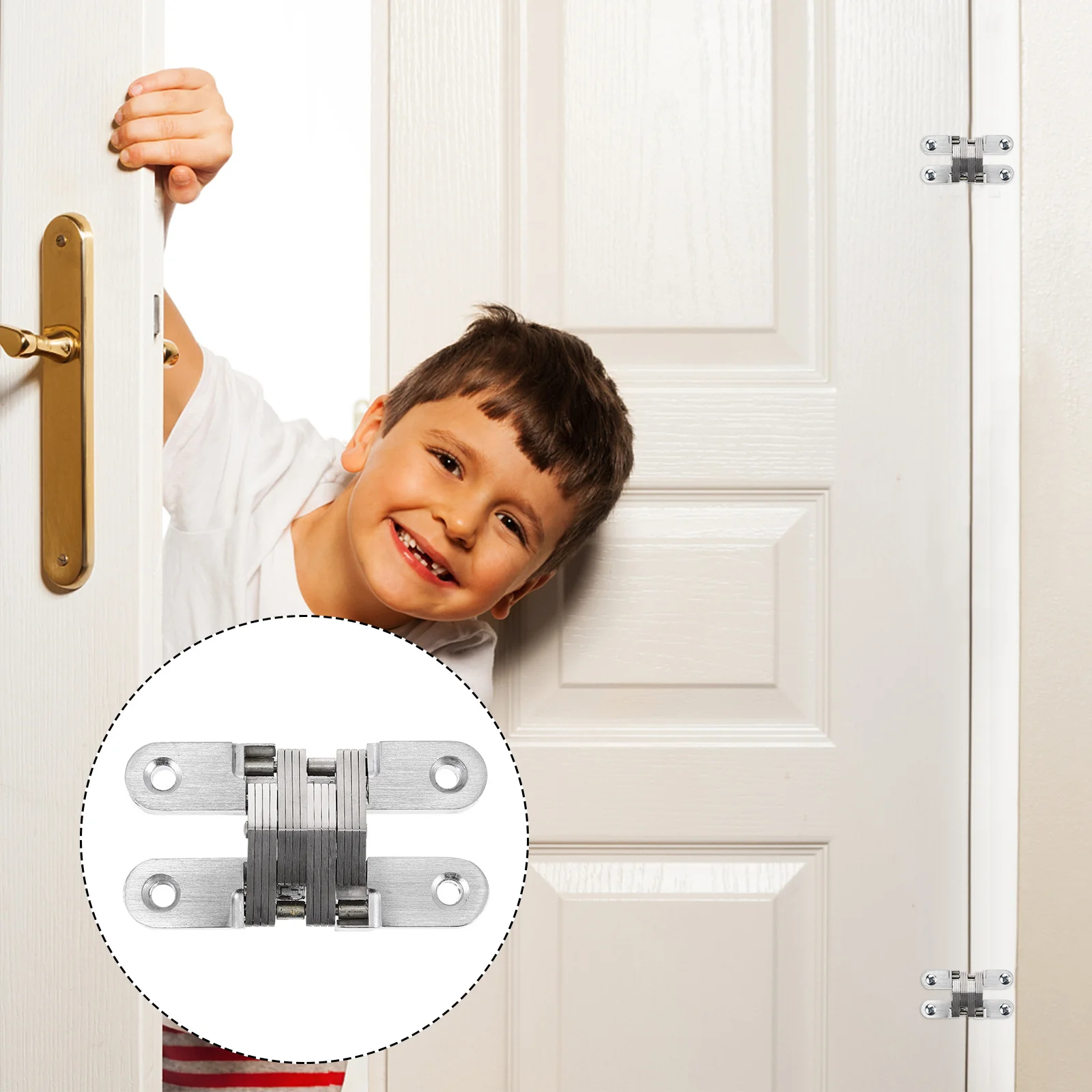 

1pcs Hidden Auto Close Hinge Stainless Steel Zinc Alloy Self Closing Door Hinge For Cabinet Table Adjustable Hardware Hinges