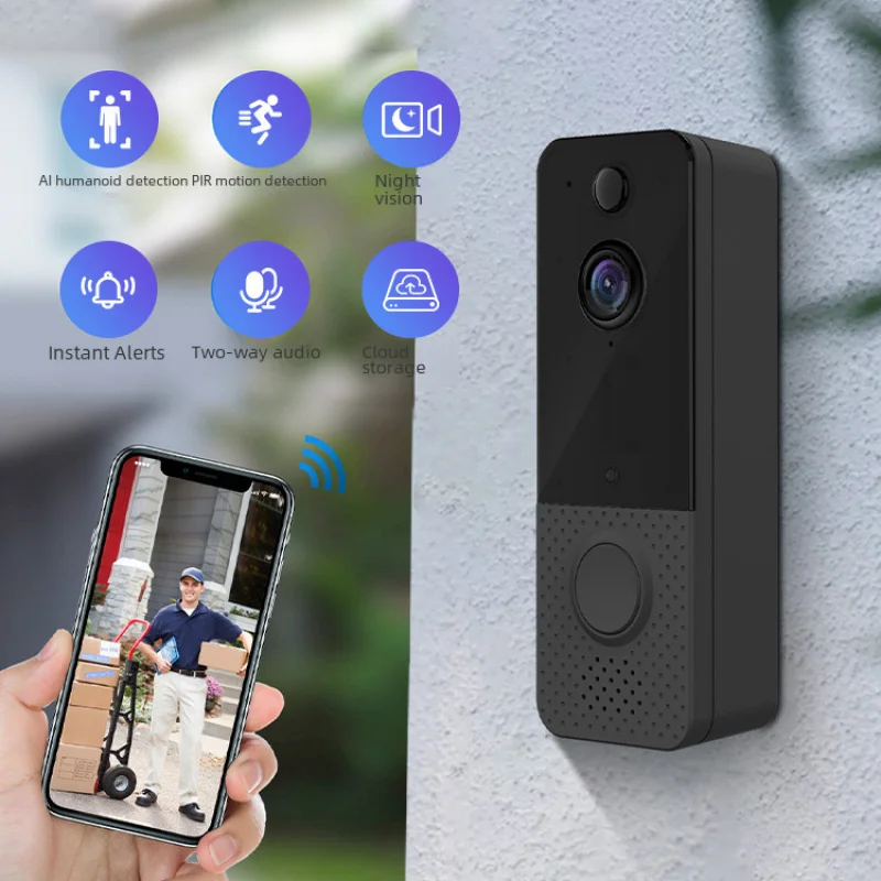 

2k Wireless Doorbell Camera WiFi HD Infrared Night Vision Intercom Smart Remote Monitoring