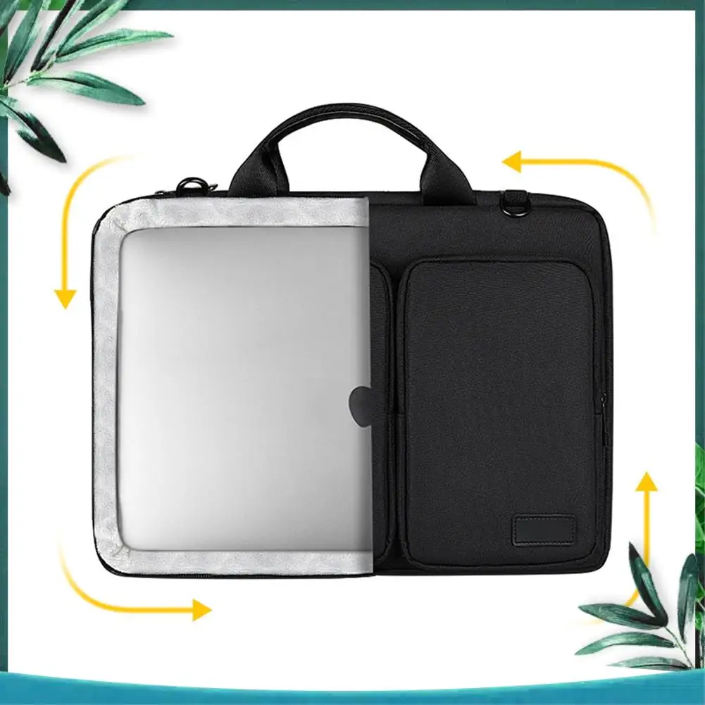 (NEW) Zipper Binder With Sturdy Shoulder Strap & Multiple Pockets,For Office School Use, For Laptops,13.3 Inch