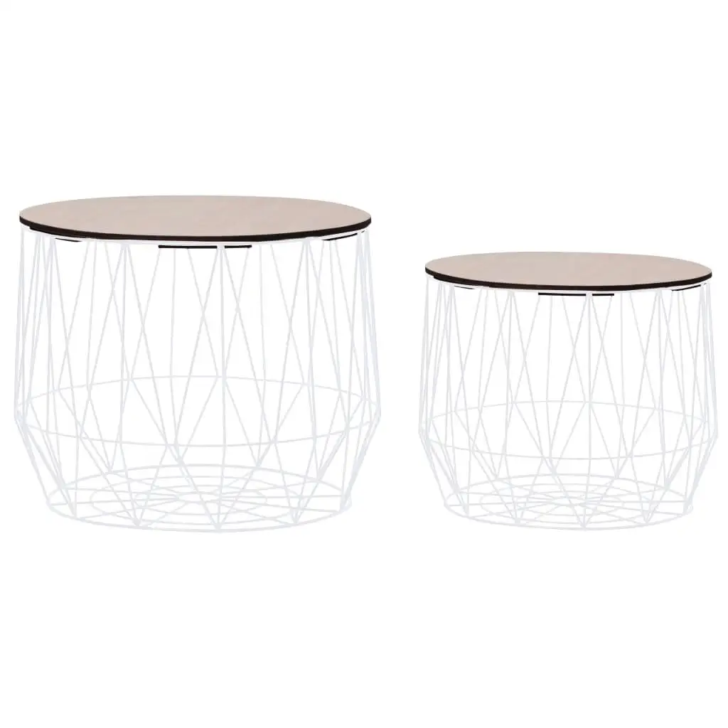 

Modern White Coffee Table Set - 2 Pieces Stylish Furniture for Living Room