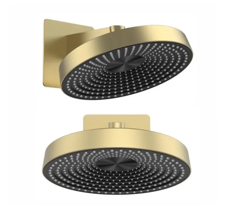 

12 Inch Big Rain Shower Head with arm ABS Plastic Round Top Shower Head Over-head Shower Sprayer brushed Gold and Black gunmetal