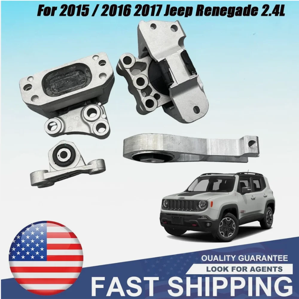 

4x Engine Mounts Transmission Mount For 2015 2016 2017 Jeep Renegade 2.4L Suitable For 4 Engine Mounts And Transmission Mount