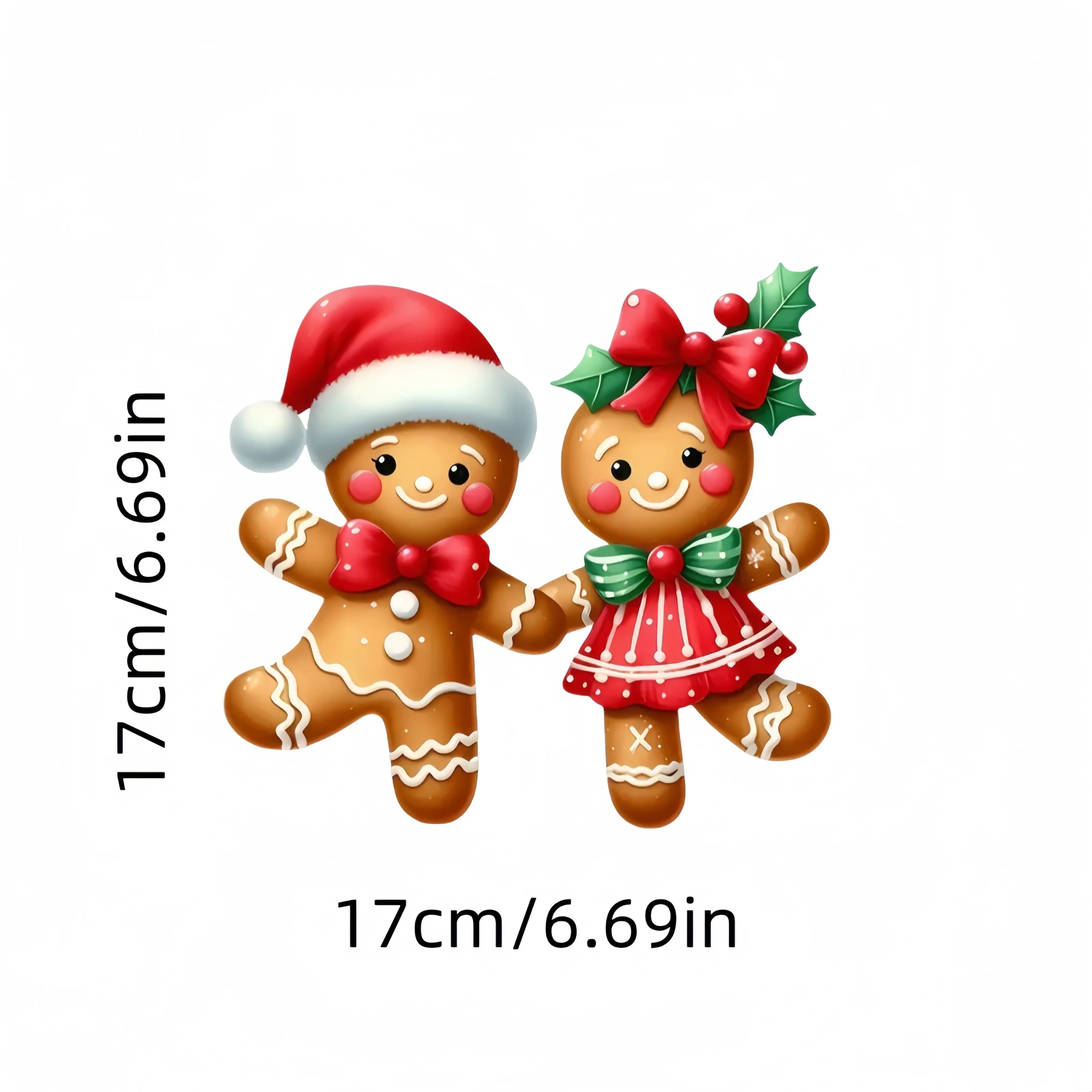 Cute Gingerbread Couple Vinyl Sticker, Matte Self-Adhesive Decal for Car Truck Window Bumper Wall Toilet Seat