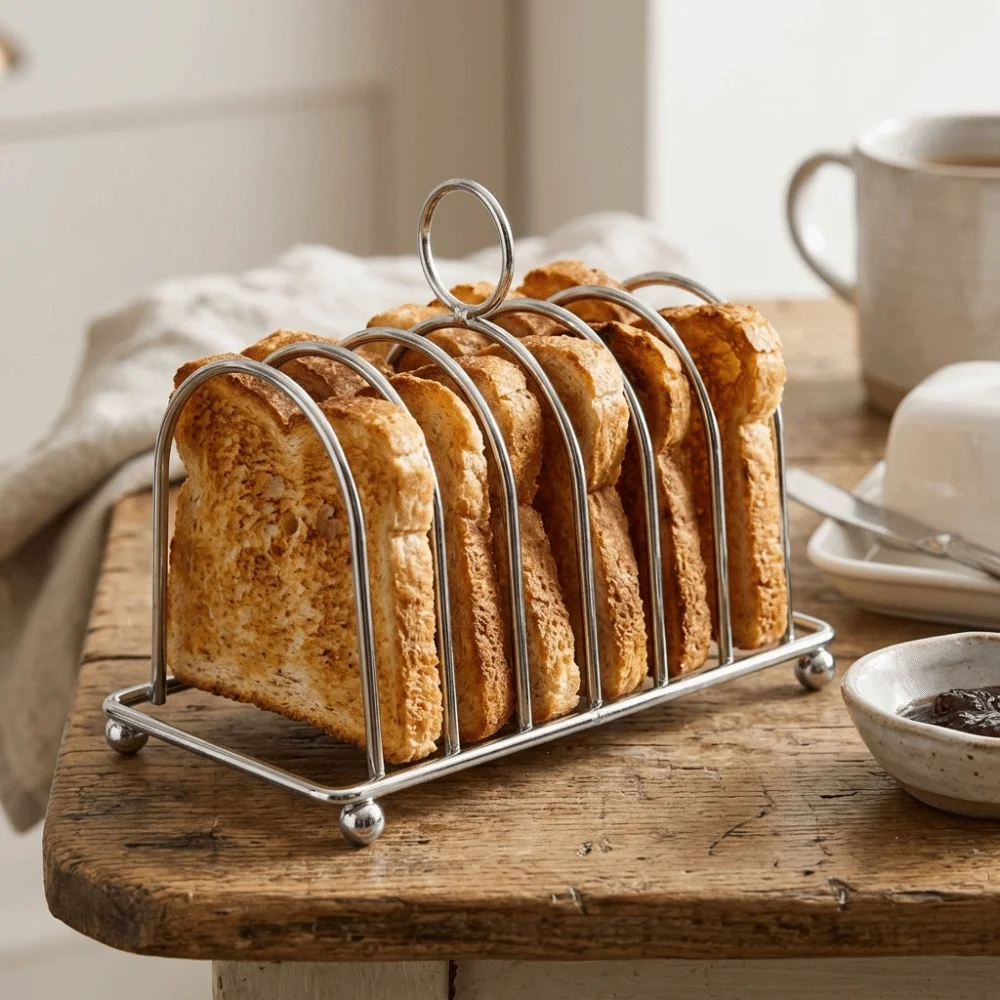 Rustless Steel Toast Rack Wire Frame Structure Stable Base Toast Holder Practical Smooth Polished Bread Display Stand