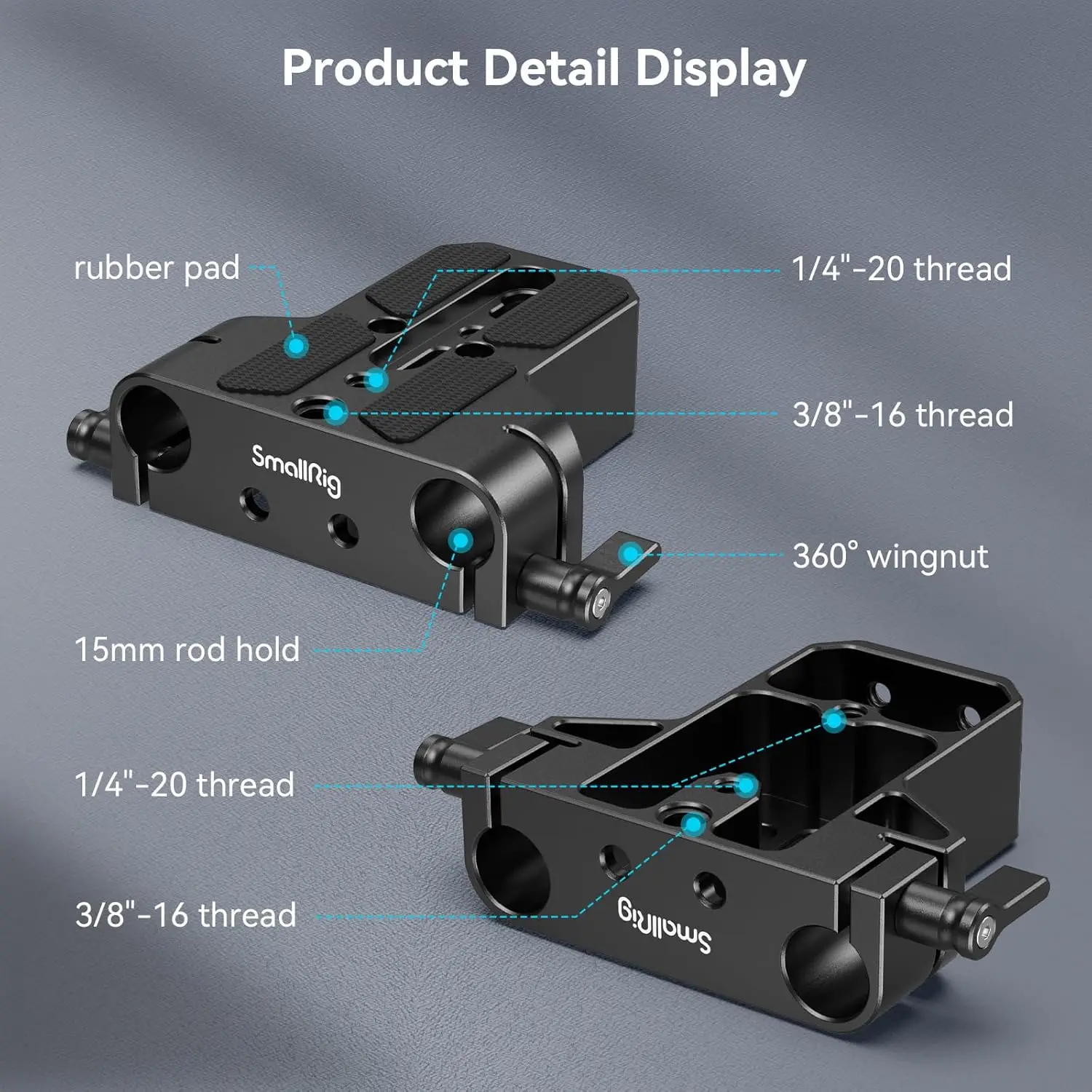 Smallrig Camera Base Plate With 15mm Lws Rod Rail Clamp, Baseplate for A6500 A6600 A6300, for R5 R6, for A7siii