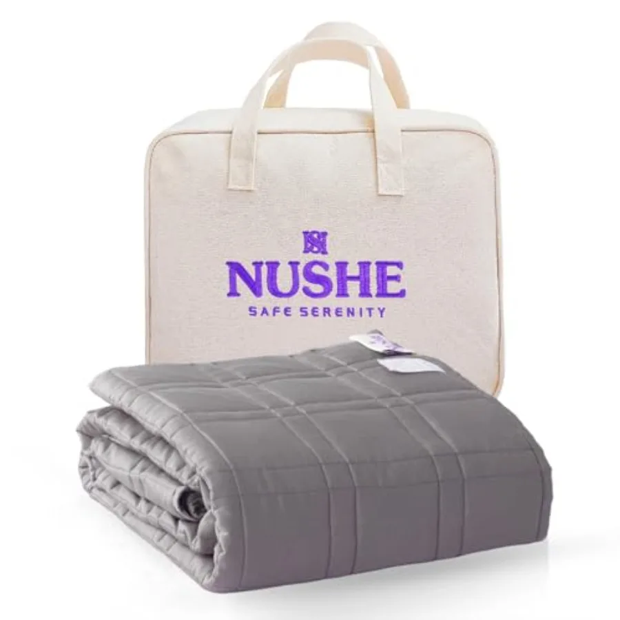 

Утяжеленное одеяло для взрослых, размер Twin, 48x72 дюйма. Одеяла с утяжелением из бамбука Vise Derivided M, 7-слойные, премиум-класса, 300TC, охлаждающие. Б