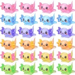 24Pcs Mini Axolotl Resin Charms Figurine Axolotl Ornament Tiny Animal Figures for DIY Garden Dollhouse Party Decoration Aquarium