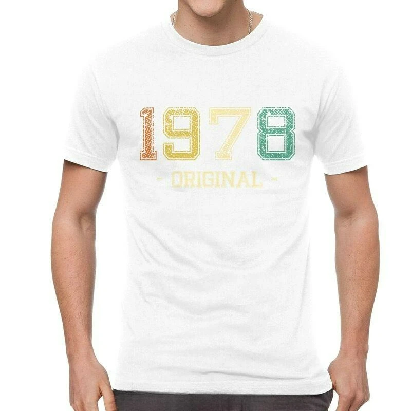 

New Vintage Born in 1978 T-shirt Men Novelty T Shirt Men Cotton Old Birthday Gift Tshirt Tee Top Harajuku Oversized Streetwears