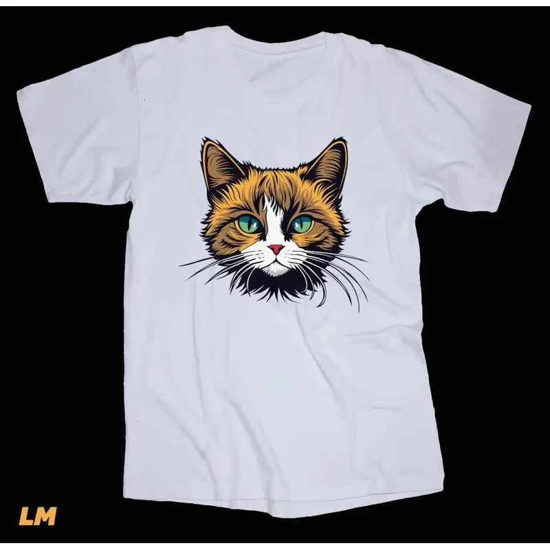 

Белая футболка с лицом кота и котенка