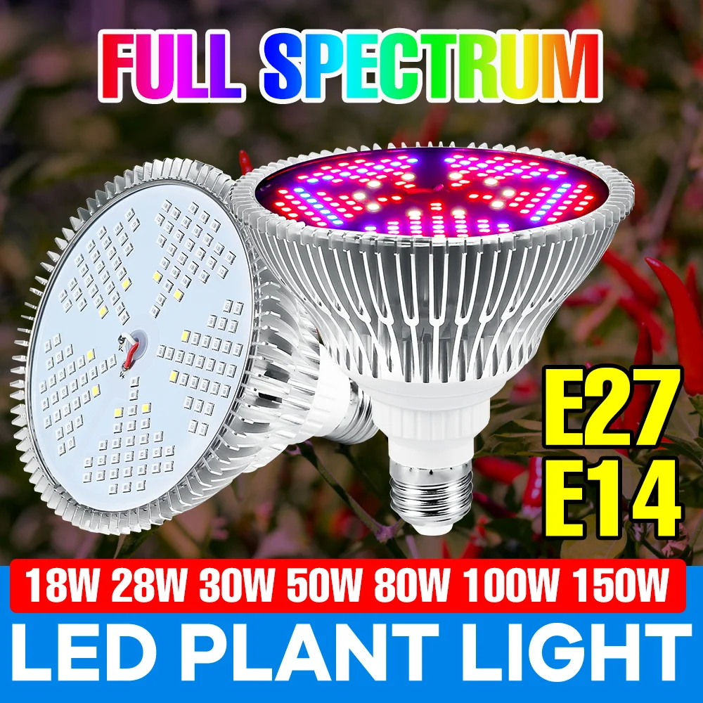 150W E27/E26 LED Full Spectrum Grow Light Bulb Indoor Plant Cultivation Lamp Greenhouse Tent Potted Flower Succulent Lighting