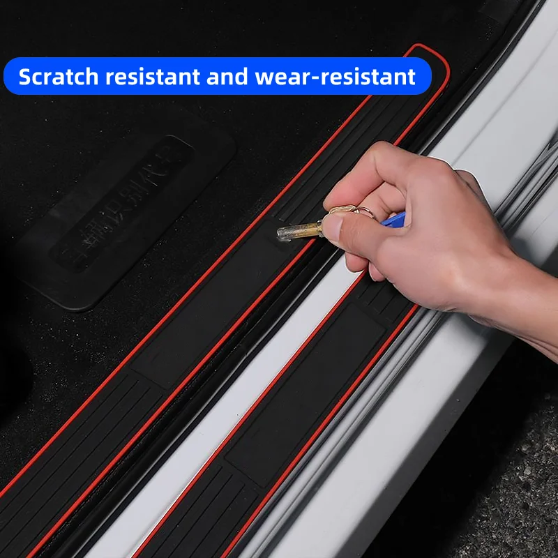 4pcs Rubber Car Door Sill Scuff Covers Door Panel Guard Protect Trim for Citroen C3 C5 AIRCROSS C5X C4 Cactus PICASSO Cross R-C3