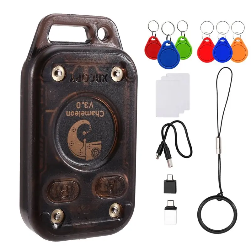 

A73E-Chameleon V3.0 RFID Smart Chip Reader Emulator ID IC Card Tag Copyer Read Writer+9PCS UID+CUID Keychain UID Card Kit