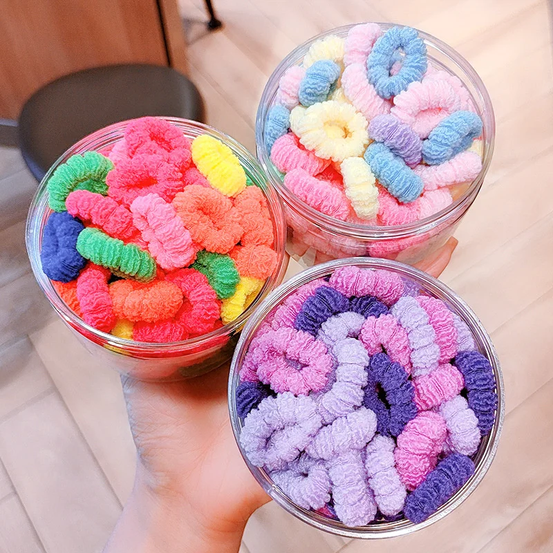 100 pcs/box Baby's hair binding, rubber band, no damage to hair, good elasticity, lovely towel ring, baby's durable