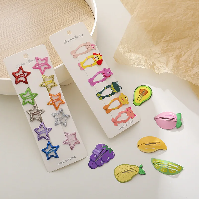 

Children's Colorful Pentagram Hair Clip Female Korean Cute Broken Hair Candy Color Polka Dot BB Clip Fashion Daily Hundred