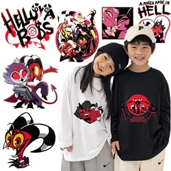 Helluva Boss Patches for Clothing Demon Heat Transfer Stickers for T-Shirt Backpack Anime Patch Sticker Cartoon DIY Decorations