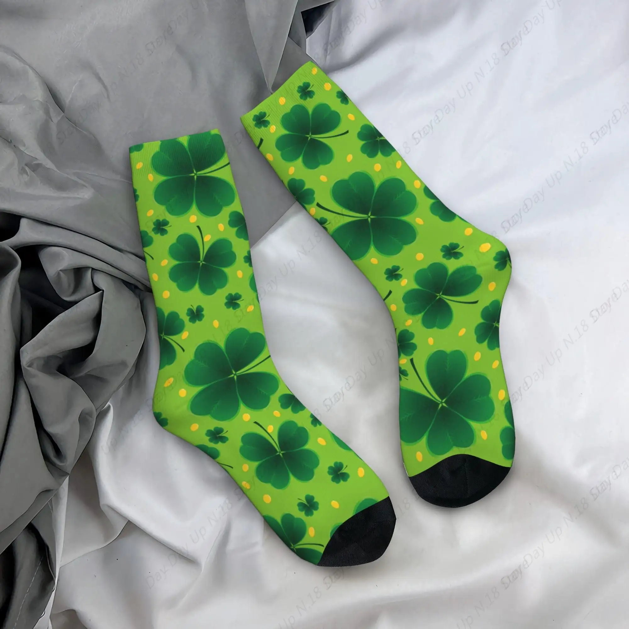 Saint Patricks Day Shamrocks Clover Unisex Funny Casual Socks Socks For Women Men Holiday