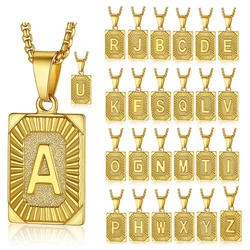 USENSET Classic 26 Initial Letter Stainless Steel Pendant Fashion Men Women 18k Gold Plated Couple Valentines Gift