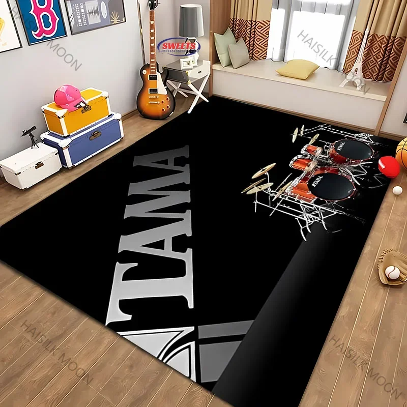 Multiple Sizes TT-TAMA Drum Printed Carpet New Release! Rug for Living Room Bedroom,Office Areas,Durable Machine Washable Mat