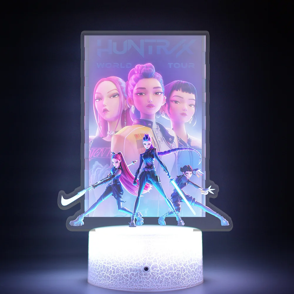 Nuit pour Kpop chasseurs de démons Kawaii Zoe Rumi Mira Saja garçons Superstar lumière monochrome télécommande 16 couleurs lumière veilleuse