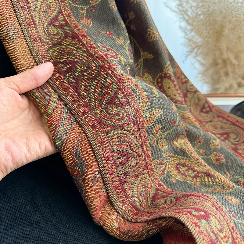 Quaste Decke Design Dicke Pashmina Neue Winter Warme Schal Wrap Paisley Muster Schal Frauen Halstuch Poncho Stolen 2023 – Detail 22