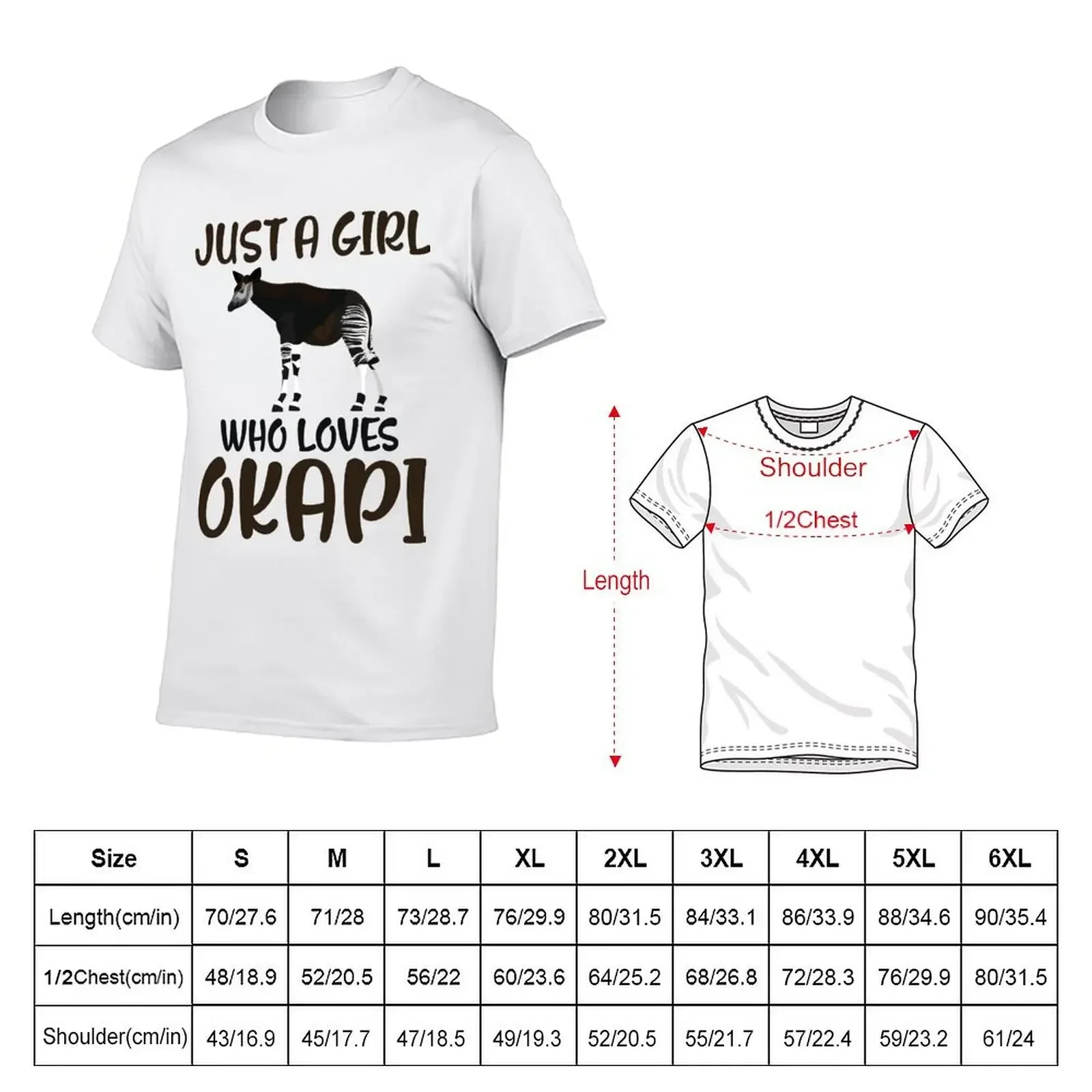 Just a Girl Who Loves Okapi T-Shirt shirts graphic for a boy oversized t shirt funny t shirts men