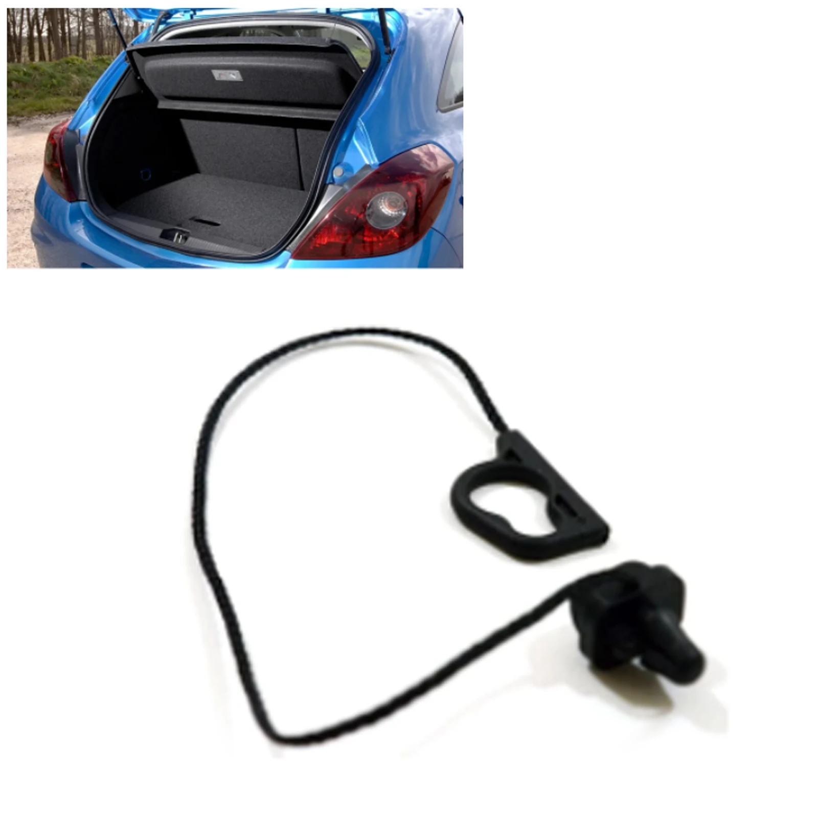 For Vauxhall Corsa D E 5 DOOR TAILGATE TRUNK Car Parcel Sheld String Cord Tonneau Cover Strap 13367836