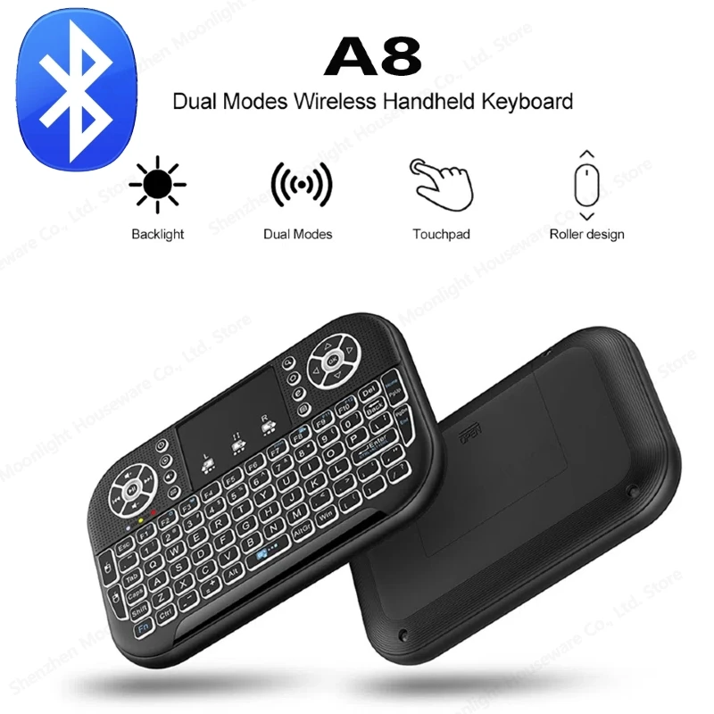 A8 Mini Bluetooth Wireless Keyboard With Touchpad 2.4GHz Rechargeable Mouse Remote Control For Windows Android TV Box Smart TV