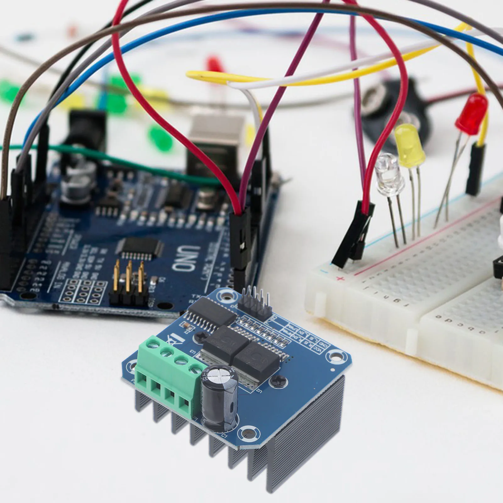 

2pcs High-Power Motor Driver Module 43A 5V Isolated Mcu Voltage Indicator Solder Heat Sink 27V Dual Pwm 25Khz Reverse