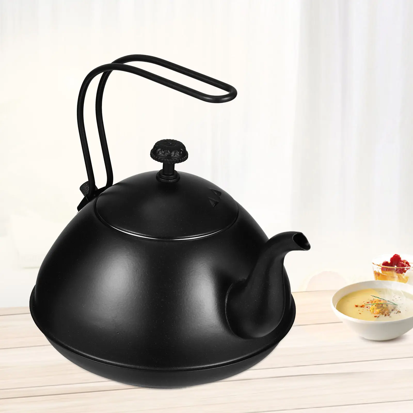 

1Pcs Stainless Steel Teakettle Heavy Duty Water Boiling Kettle for Tea Coffee Milk Heating Household Kitchen Use Anti Scald