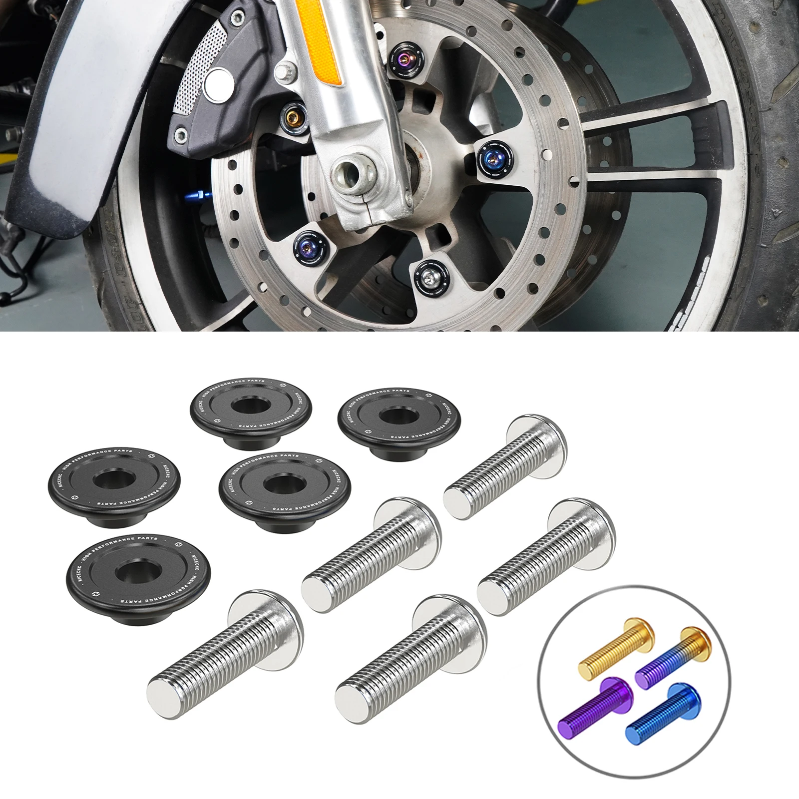 

NICECNC For Harley Street Glide Road Glide /Special Front Brake Rotor Bolts For Harley Road King Electra Glide Ultra Limited