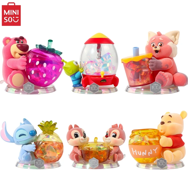 

MINISO Kawaii Disney лотсо Ститч инопланетянин красная панда пух настольные украшения банка для хранения аниме Модели игрушки Фигурки декоративный подарок