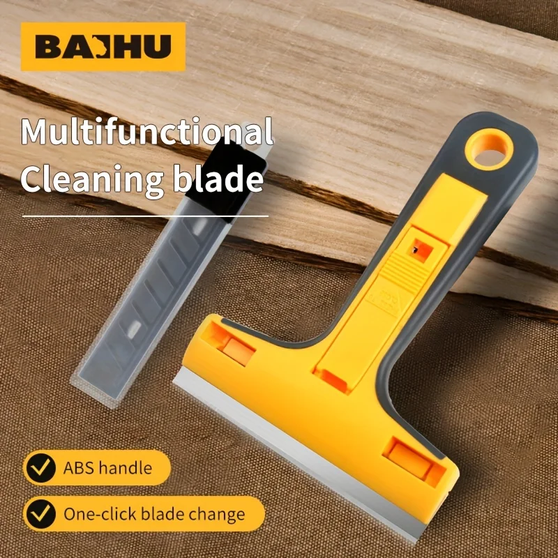Wide Razor Blade Scraper Tool - Glass Cleaner Suitable for Stoves, Windows, Paint Removal, and Adhesive Residue Removal