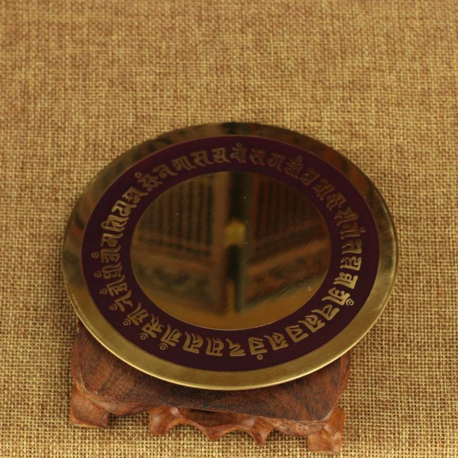 FengShui Protection Shield Against The 3 Killings Brass Mirror,16cm Pure copper quasi-dharma mirror