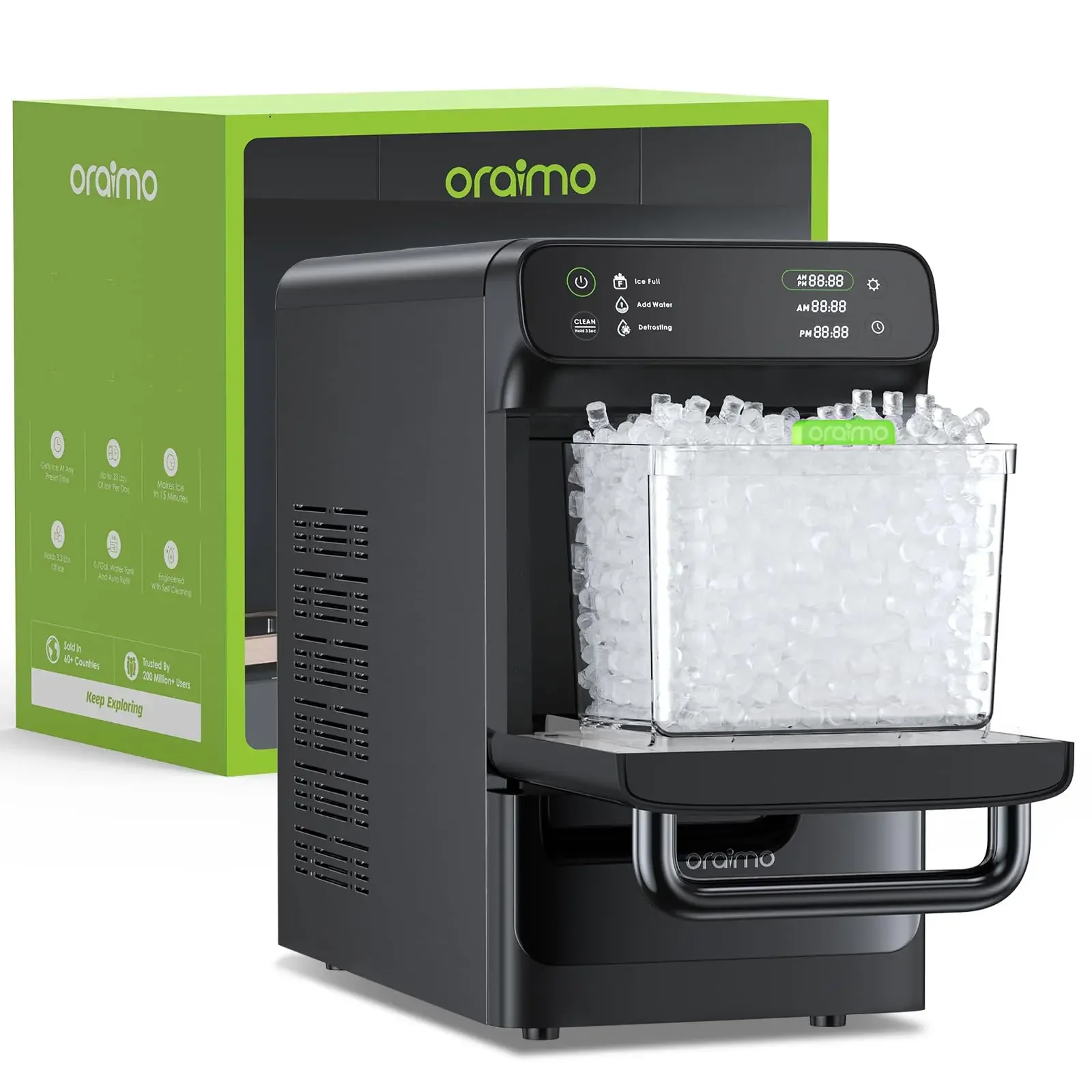 

Oraimo-nugget Maker, столешницы, 33 фунта/день жевательные, время закрепления на светодиодном дисплее, самоочищающиеся и автоматический Wate