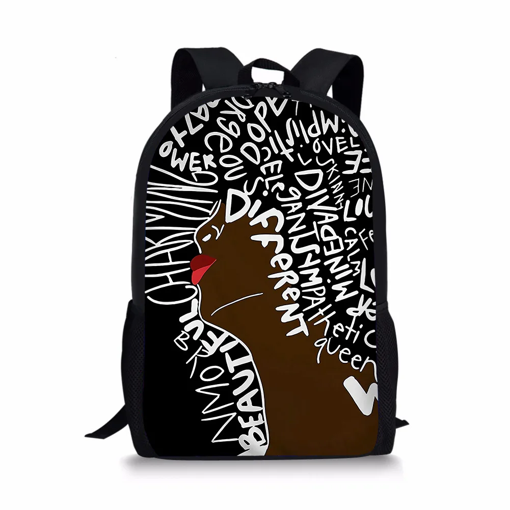 

Trendy Popular African girls Notebook Backpacks pupil School Bags 3D Printed Oxford Waterproof Boys/Girls Laptop Backpacks