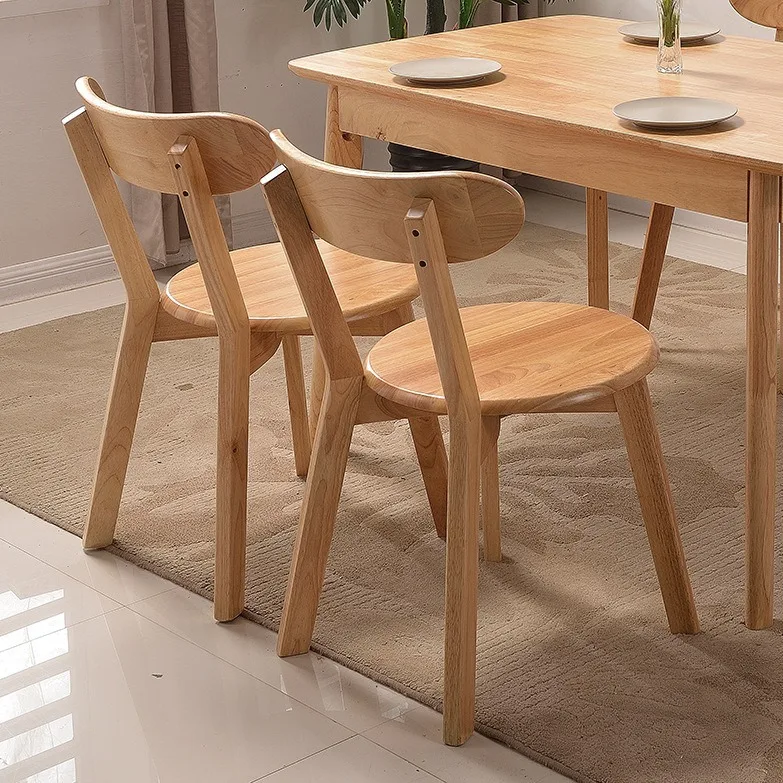 Nordic style solid wood dining chair, Louis chair, café chair, simple modern small apartment, home backrest lounge chair