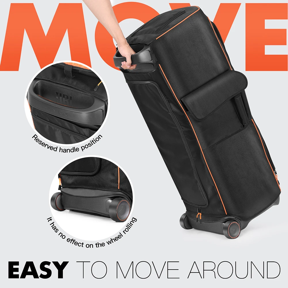 Capa protetora contra poeira, tecido de nylon, capa de alto-falante, manga deslizante com bolso lateral de armazenamento, bolsa multifuncional para jbl partybox