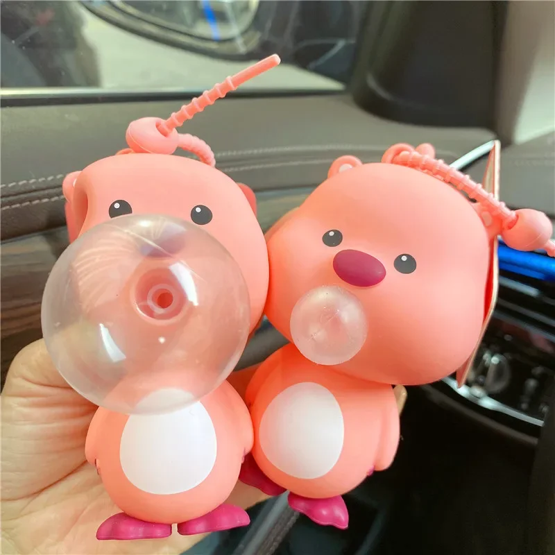 1-20PCS Cute Little Beaver Spitting Bubbles Decompression portachiavi Bag charm Cartoon antistress impastare regalo portachiavi per auto