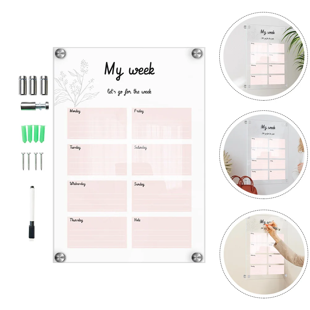 

1Set Acrylic Message Board Sign Hanging Wall Mounted Reusable Writing Memo Board for Home Store Restaurant Decoration