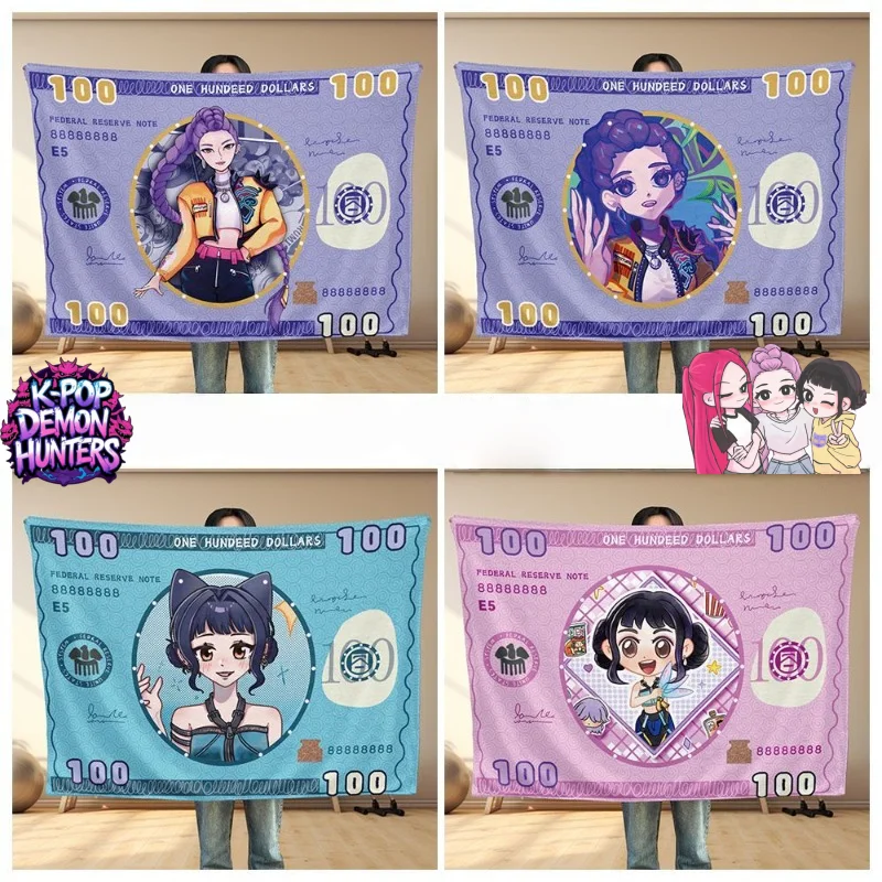 

New KPop Demon Hunters Series Rumi Zoey Mira Sweet and Cute Creative Anime Cartoon Pattern Soft Skin-Friendly All-Season Blanket