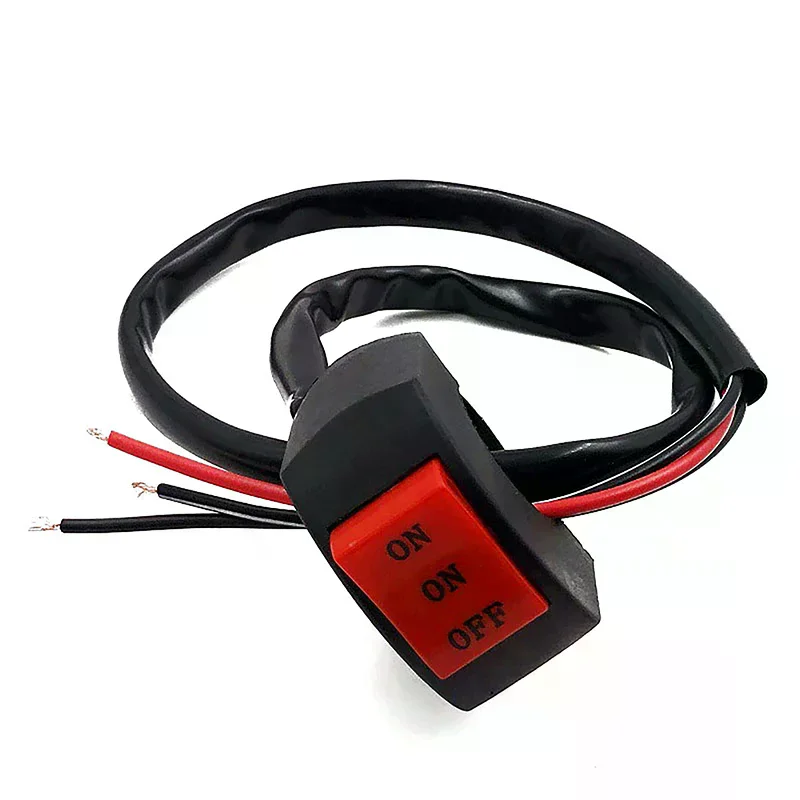 LED Headlight Switch Far Near Three Line Motorcycle Handlebar Switch Button Driving Light Switch Motorbike Switch Button